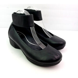 Dansko Lulu Womens Size EU 41 US 10.5-11 Black Leather MaryJane Ankle Strap Shoe